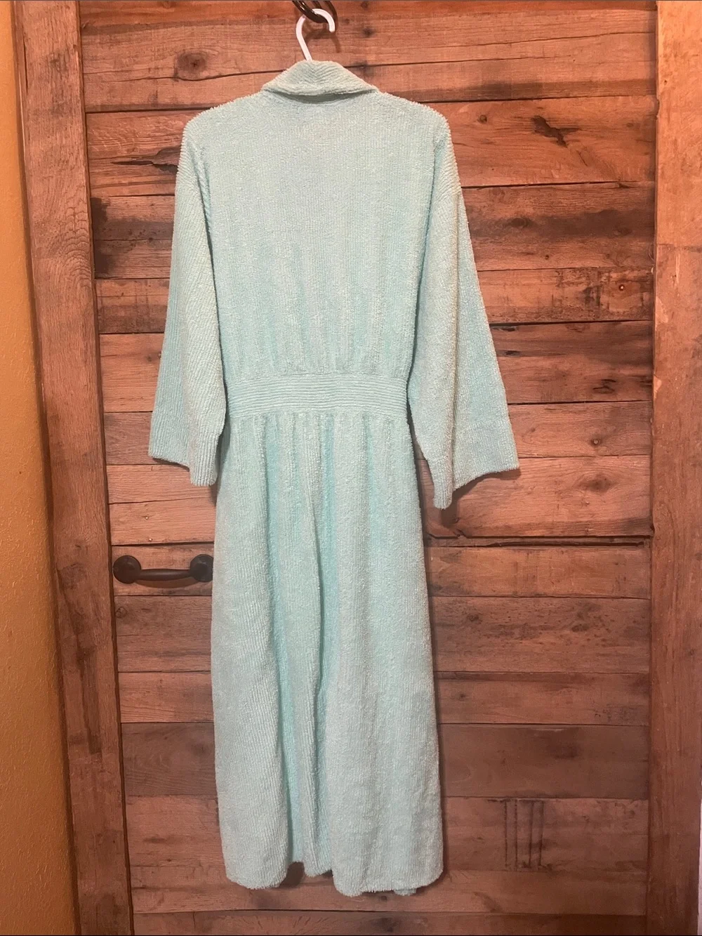 Vintage** delicates Minty Aqua Plush Bathrobe with Belt